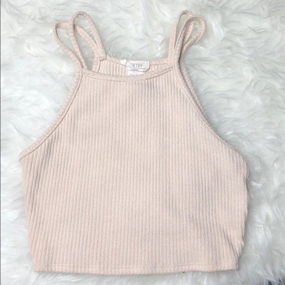 Nude cotton crop top size medium